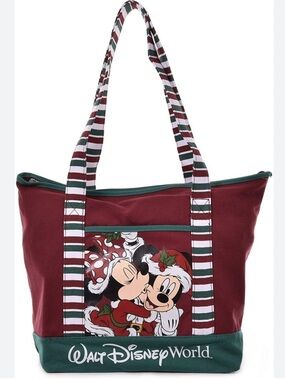 Disney Red & Green Mickey & Minnie Holiday Tote